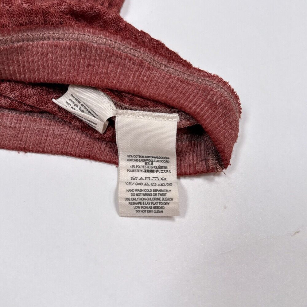 Free People We The Free South Side Thermal Top Size XS Cinnamon Burnout V‎ Neck - Picture 8 of 10